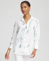 Chico's No Iron Island Linen Shirt In White In White