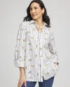 Chico's No Iron Leopard Graphic Shirt In White In White