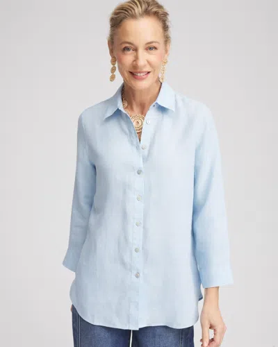 Chico's No Iron™ Linen Shirt In Crystal Springs Size Small |