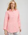 Chico's No Iron™ Linen Shirt In Melon Mambo Size Xxl |  In Melon Mambo