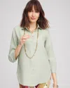 Chico's No Iron™ Pocket Tunic Top In Moroccan Mint Size Large |  In Moroccan Mint