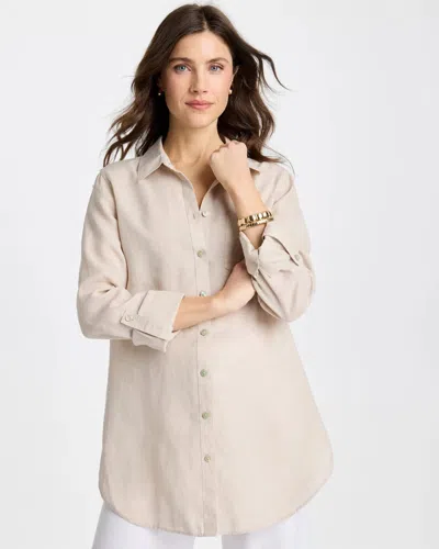 Chico's No Iron Linen Tunic In Neutral
