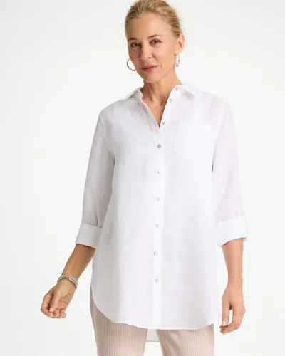 Chico's No Iron Linen Tunic In White