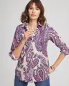 Chico's No Iron™ Paisley Shirt In Sweet Berry Size Large |  In Sweet Berry
