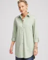 CHICO'S NO IRON™ POCKET TUNIC TOP IN MOROCCAN MINT SIZE LARGE | CHICO'S