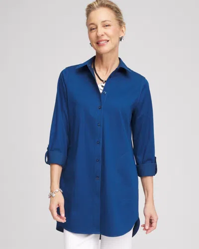 Chico's No Iron™ Pocket Tunic Top In Seaport Size Small |