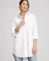 Chico's No Iron™ Pocket Tunic Top In White Size Xxl |  In Optic White