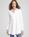 Chico's No Iron Pocketed Tunic In White In White