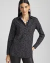 Chico's No Iron™ Polka Dot Shirt In Black Size Xl |  In Black