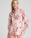 Chico's No Iron™ Sateen Floral Shirt In French Blush Size Large |  In French Blush