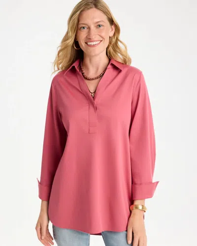Chico's No Iron Stretch Long-sleeve Tunic In Baroque Rose