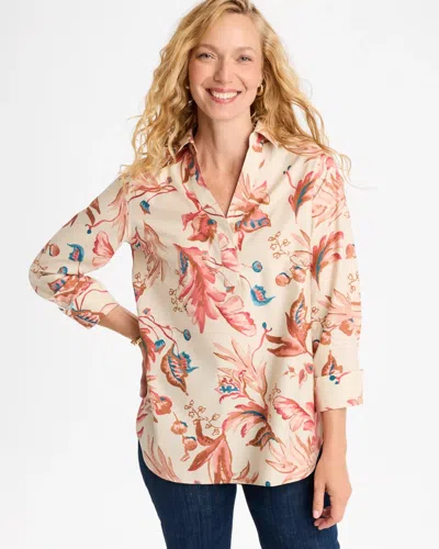 Chico's No Iron Stretch Printed Tunic In Baroque Rose