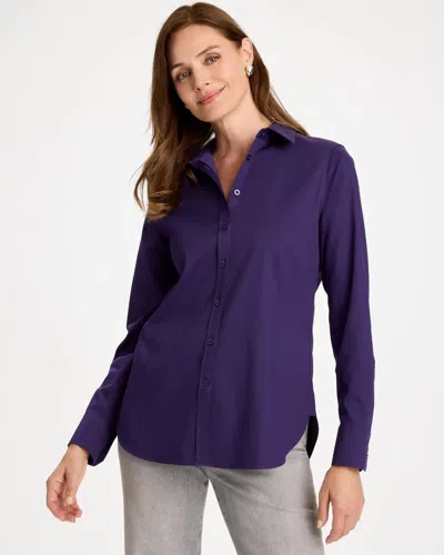 Chico's No Iron Stretch Shirt In Harvest Purple