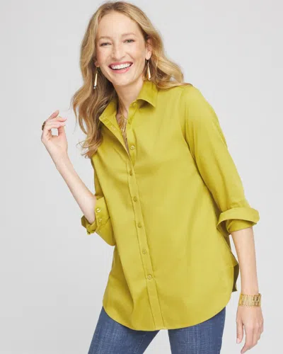 Chico's No Iron™ Stretch Shirt In Limone Fresco Size Large |