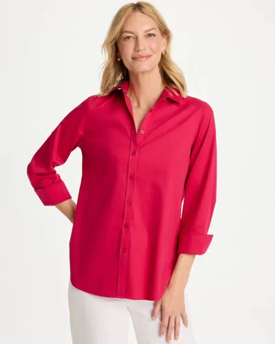 Chico's No Iron Stretch Shirt In Raspberry In Pink