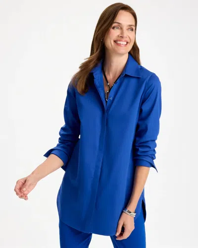 Chico's No Iron Stretch Tunic In Planetary Blue