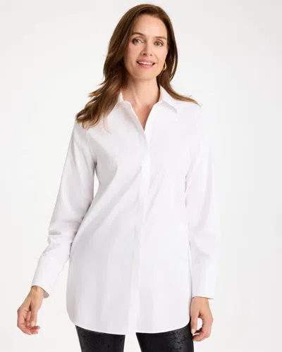 Chico's No Iron Stretch Tunic In White In Optic White