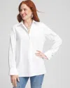 Chico's No Iron™ Trapeze Shirt In White Size Medium |  In Optic White