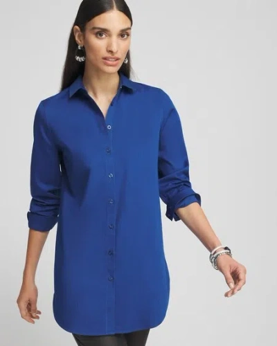 Chico's No Iron Tunic Top In Blue Size Small |  In Royal Blue