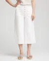 Chico's No Stain Pull-on Wide Capri Jeans In White In White
