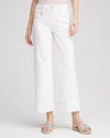 Chico's No Stain Pull-on Wide Leg Cropped Jeans In White In White