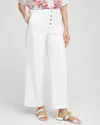 CHICO'S NO STAIN PULL-ON WIDE LEG CROPPED JEANS IN WHITE SIZE 16/18 | CHICO'S
