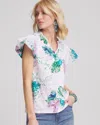 Chico's Notch Neck Cap Sleeve Tee In Purple In Purple