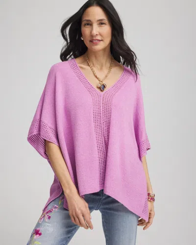 Chico's Novelty Stitch Poncho In Purple