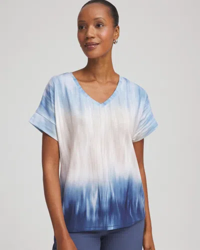 Chico's Ombr Short-sleeve Tee In Blue