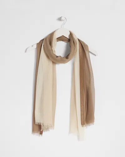 Chico's Ombre Metallic Oblong Scarf In Wild Truffle |