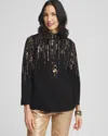 Chico's Ombré Sequin Pullover Sweater In Black Size 20/22 |  In Black