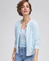 Chico's Open-front Beaded Cardigan Sweater In Crystal Springs Size 12/14 |  In Crystal Springs