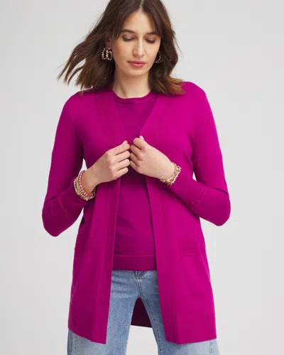 Chico's Open-front Cardigan Sweater In Purple Size 20/22 |  In Purple Clover