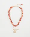 Chico's Orange Enamel Multistrand Necklace |  In Orange
