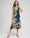 CHICO'S ORCHID TRAPEZE DRESS IN NAVY BLUE SIZE 20/22 | CHICO'S
