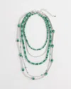 Chico's Original Long Turquoise Stone Convertible Necklace In Turquoise
