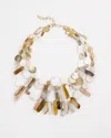 Chico's Originals Shell & Quartz Stone Bib Necklace In Neutral