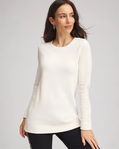 Chico's Ottoman Ribbed Tunic In Cream In Neutral