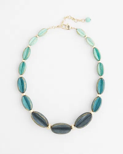 Chico's Painted Wood Necklace |  In Blue