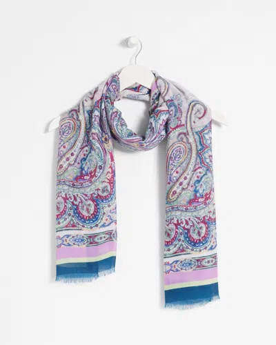 Chico's Paisley Oblong Scarf In Lavender Skies |