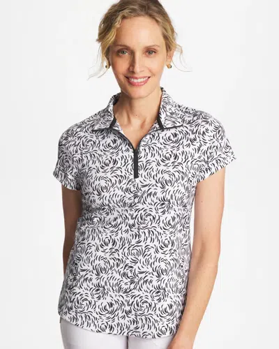 Chico's Palma Half Zip In Black In Multi