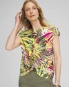 Chico's Palms Inverted Knot Front Tee In Golden Kiwi Size 4/6 |  In Golden Kiwi
