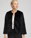 Chico's Pattern Fur Jacket In Black In Black