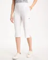 Chico's Brigitte Slim Rivet Pull-on Capri Pants In White In White