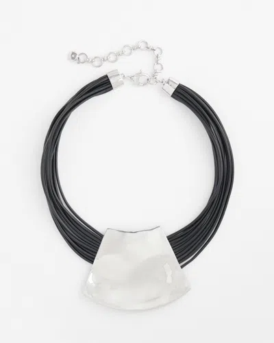Chico's Pendant Bib Necklace |  In Black/silver