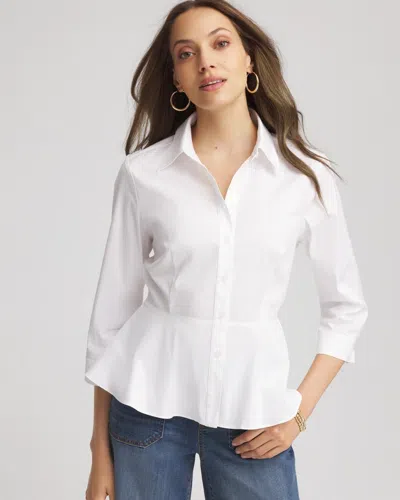 Chico's Peplum Poplin Shirt In White