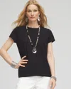 Chico's Perfect Crewneck Tee In Black Size 20/22 |  In Black