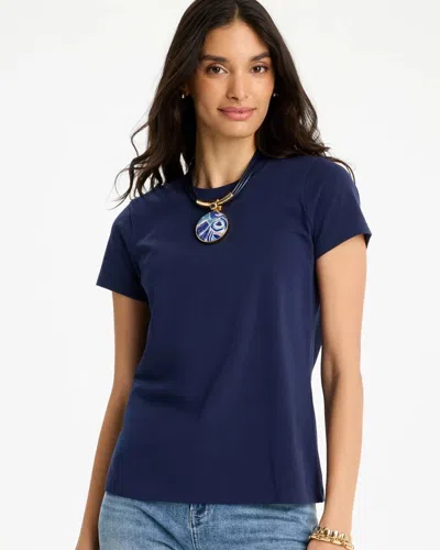 Chico's Perfect Crewneck Tee In Blue