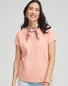 Chico's Perfect Crewneck Tee In Coral Blossom Size 20/22 |  In Coral Blossom