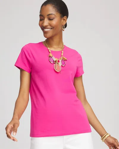Chico's Perfect Crewneck Tee In Pink